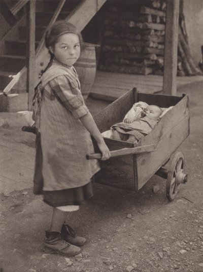Het eenvoudige leven, een primitieve kinderwagen door Jean Gaberell