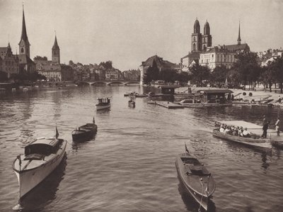 Zwitserland: Zürich vanaf de Quaibrücke door Jean Gaberell