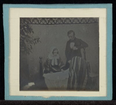 Portret van M. & Mme. Eynard bij een wieg door Jean Gabriel Eynard
