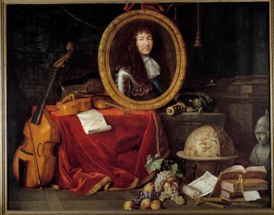 Portret van Lodewijk XIV, Koning van Frankrijk (1638-1715), Beschermer van Kunsten en Wetenschappen door Jean Garnier