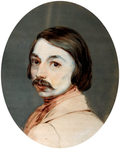 Portret van de auteur Nikolai Gogol, 1809-1852, eind jaren 1830 door Jean Gerin