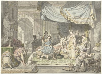 Antiochus probeert de liefde voor zijn moeder Stratonice te verbergen door Jean Grandjean