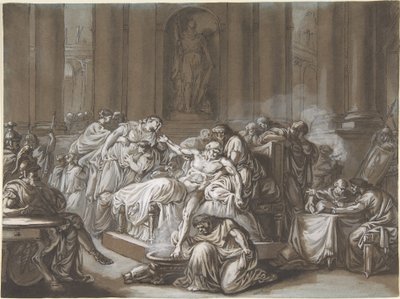 De Dood van Seneca door Jean Guillaume Moitte