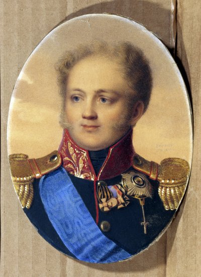 Portret van keizer Alexander I van Rusland door Jean Henri Benner