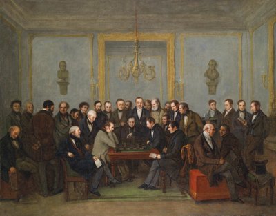 Epische Schaakpartij tussen Pierre Saint Amant en Howard Staunton in 1843 door Jean Henri Marlet