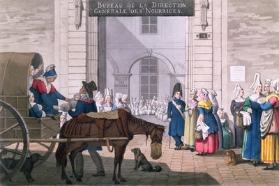 Le Bureau des Nourrices in Parijs, c.1820 door Jean Henri Marlet