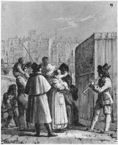 De Poppenkastspeler op de Pont Neuf door Jean Henri Marlet