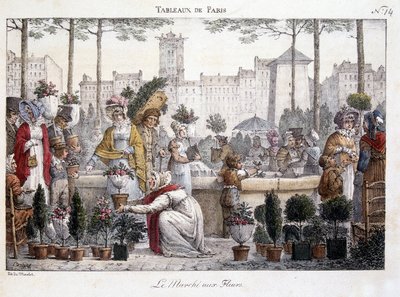 De bloemenmarkt door Jean Henri Marlet