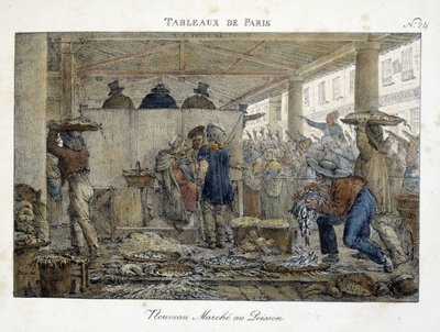 De nieuwe vismarkt van Parijs door Jean Henri Marlet