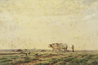 De Eerste Voorploegen, Haute Alsace of De Landbouwer, 1883 door Jean Henri Zuber