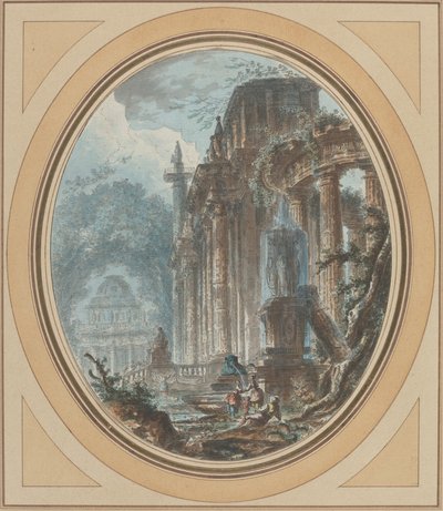 Tuin Capriccio met Antieke Ruïnes door Jean Henry Alexandre Pernet