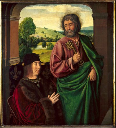 Portret van Pierre II de Beaujeu, Hertog van Bourbon (1439-1505) door Jean Hey
