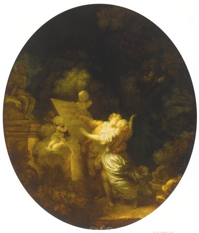 De eed van liefde door Jean-Honore Fragonard