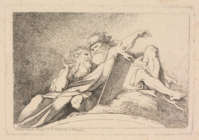 De twee profeten door Jean Honoré Fragonard after Annibale Carracci