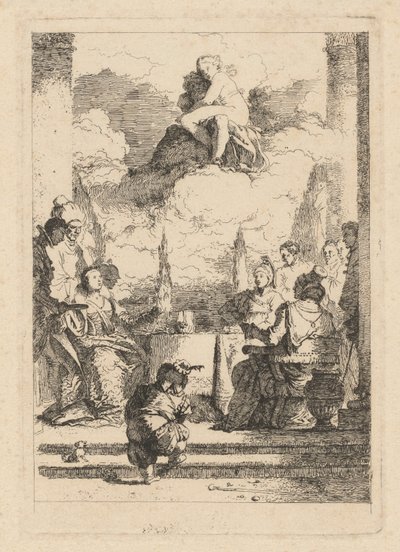 Het Banket van Antony en Cleopatra door Jean Honoré Fragonard after Giovanni Battista Tiepolo