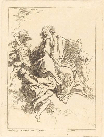 Sint Lucas door Jean Honoré Fragonard after Giovanni Lanfranco