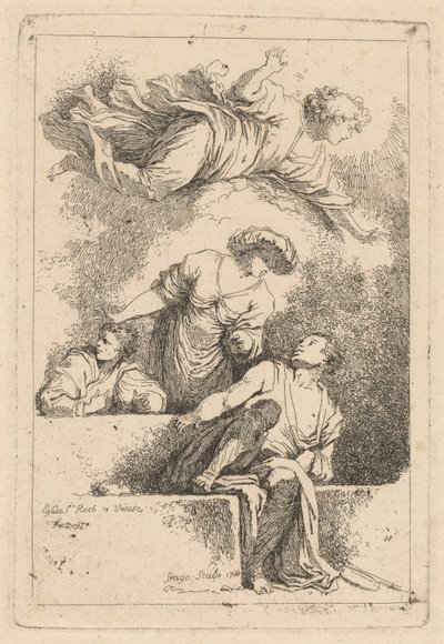 De discipelen bij het graf door Jean Honoré Fragonard after Jacopo Tintoretto