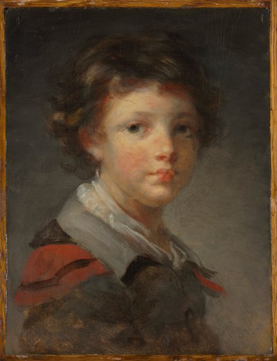 Een Jongen in een Rood Gevoerde Mantel door Jean Honore Fragonard