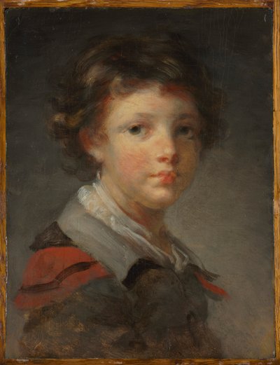 Een jongen in een rood gevoerde mantel, 1780s door Jean Honore Fragonard