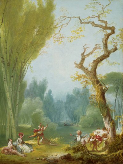 Een Spel van Paard en Ruiter door Jean Honore Fragonard