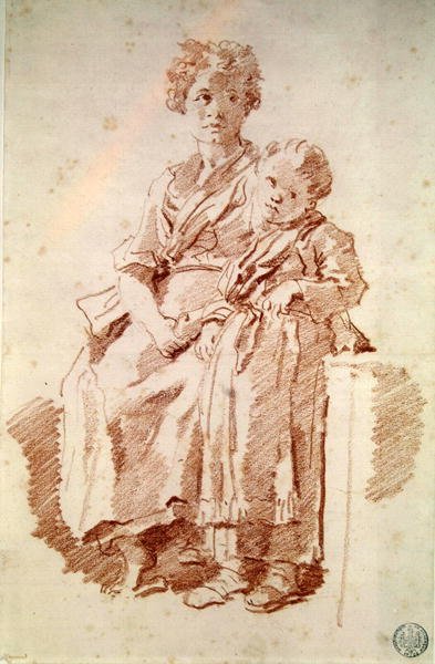 Een jong meisje met haar zus, 1774 door Jean Honore Fragonard