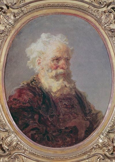 Een oudere, grijsharige man door Jean Honore Fragonard