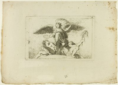 Engel met een Palm en een Kroon door Jean Honore Fragonard