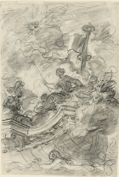 Astolfo vaart uit met Andronica en Sofrosina door Jean Honore Fragonard