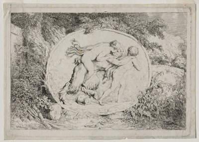 Bacchanalen: Nimf op een sater, 1763 door Jean Honore Fragonard