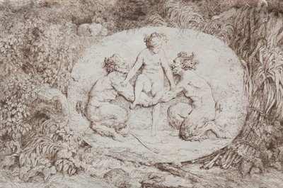 Bacchanalen: Nimf ondersteund door twee saters, 1763 door Jean Honore Fragonard