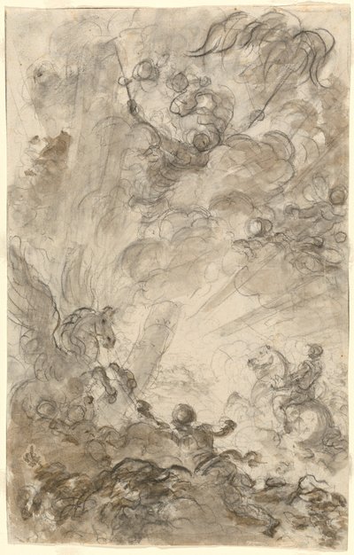 Bradamante Probeert de Hippogrief te Vangen [recto] door Jean Honore Fragonard