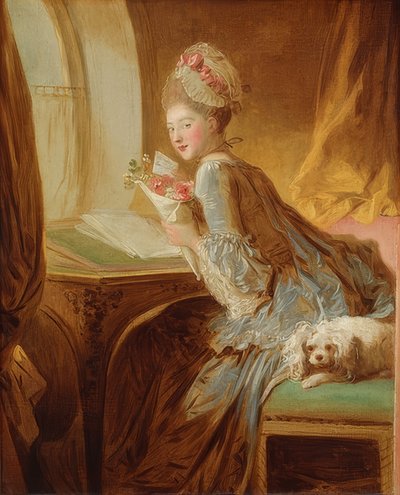 De liefdesbrief door Jean Honore Fragonard