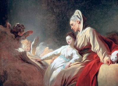 Opvoeding van de Maagd, ca. 1773 door Jean Honore Fragonard