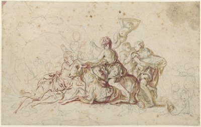 Europa ontvoerd door Jupiter in de gedaante van een stier door Jean Honore Fragonard