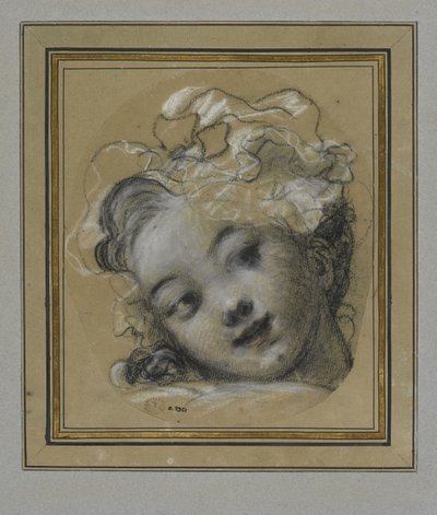 Meisje met hoed door Jean Honore Fragonard