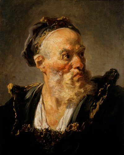 Hoofd van een oude man door Jean Honore Fragonard