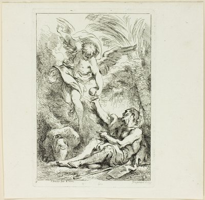 Kluizenaar in de woestijn door Jean Honore Fragonard
