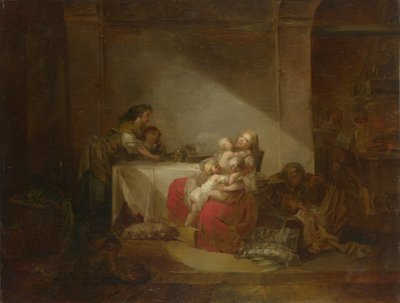 Interieur Scène. De Gelukkige Moeder, Tweede Helft van de 18e eeuw door Jean Honore Fragonard