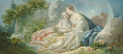 Jupiter vermomd als Diana probeert Callisto te verleiden, c.1753 door Jean Honore Fragonard