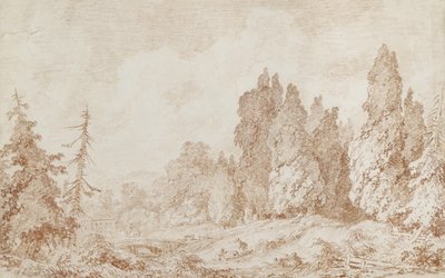 Landschap met een brug, ca. 1760 door Jean Honore Fragonard