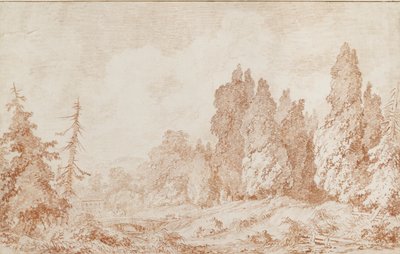 Landschap met een Brug door Jean Honore Fragonard