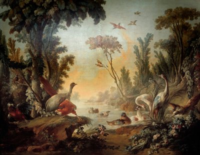 Landschap met de Echassiers Paneel van de Salon Demarteau gerealiseerd door Jean Baptiste Huet (1745-1811) en Jean Honoré Fragonard (1732-1806) door Jean Honore Fragonard