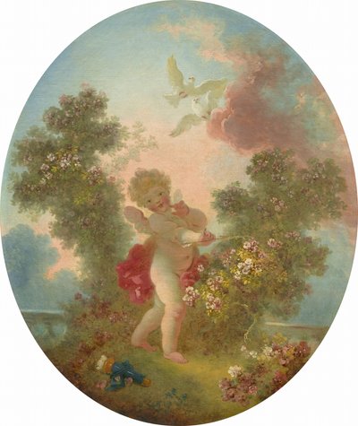 Liefde de Wachtpost, ca. 1773-1776 door Jean Honore Fragonard