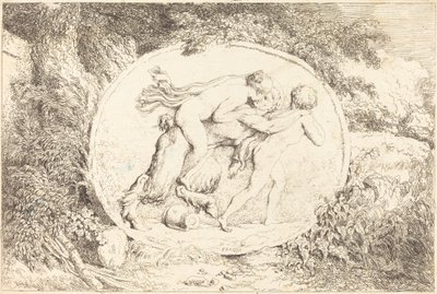 Nimf Rijdend op een Sater door Jean Honore Fragonard