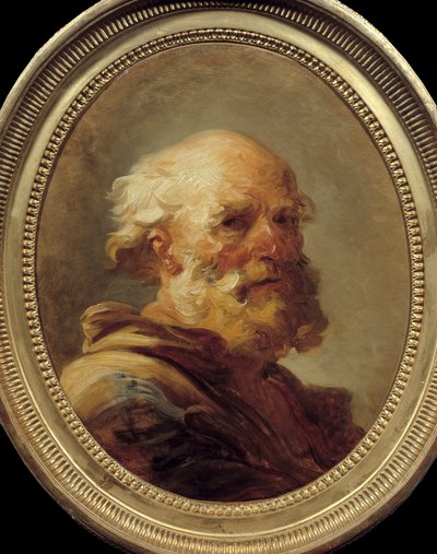 Hoofd van een oude man door Jean Honore Fragonard