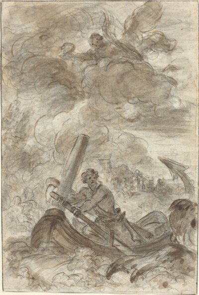 Orlando doodt de orc met een anker door Jean Honore Fragonard