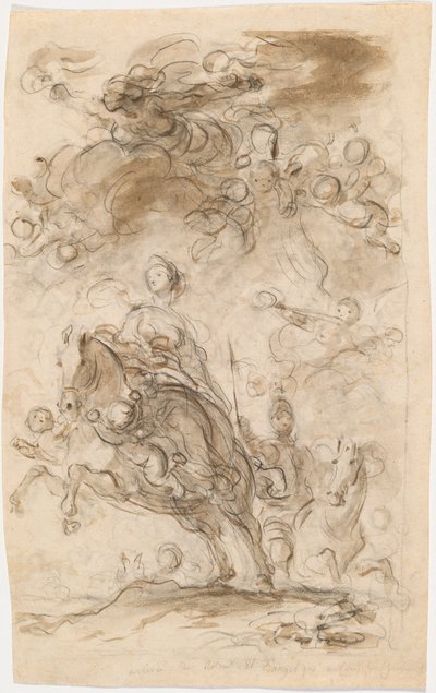 Orlando en Angelica Arriveren in het Kamp van Karel de Grote door Jean Honore Fragonard