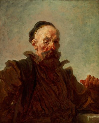 Portret van een man in kostuum door Jean Honore Fragonard