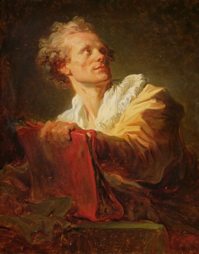 Portret van een jonge kunstenaar, vermoedelijk Jacques-Andre Naigeon (1738-1810) door Jean Honore Fragonard
