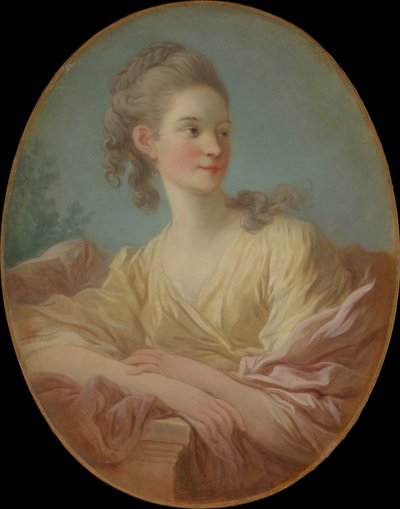 Portret van een jonge vrouw, jaren 1770 door Jean Honore Fragonard